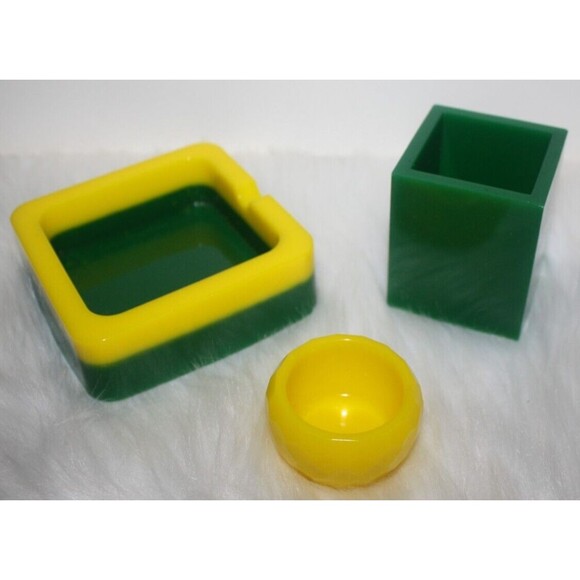 Set Of Three Desk Accessories Ashtray Pen & Paperclip Holder Office Homemade New - Picture 2 of 4